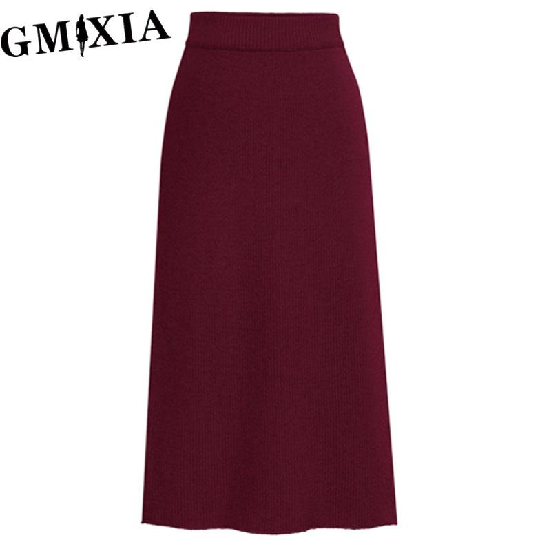 GMXIA Женская Мода Повседневная Однотонная Принтованная Весенне-Осенняя Юбка