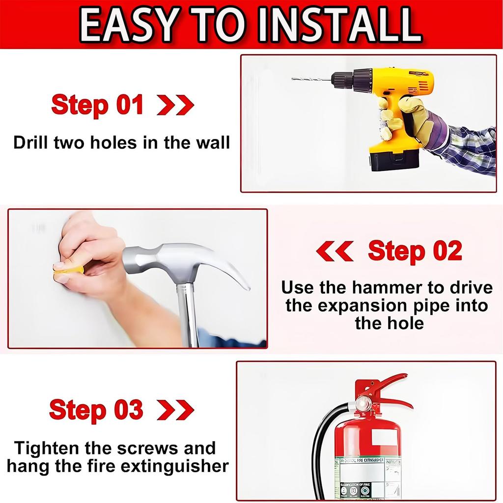 Universal fire extinguisher hanger with screws, fire extinguisher hanger fixing bracket 4-piece set