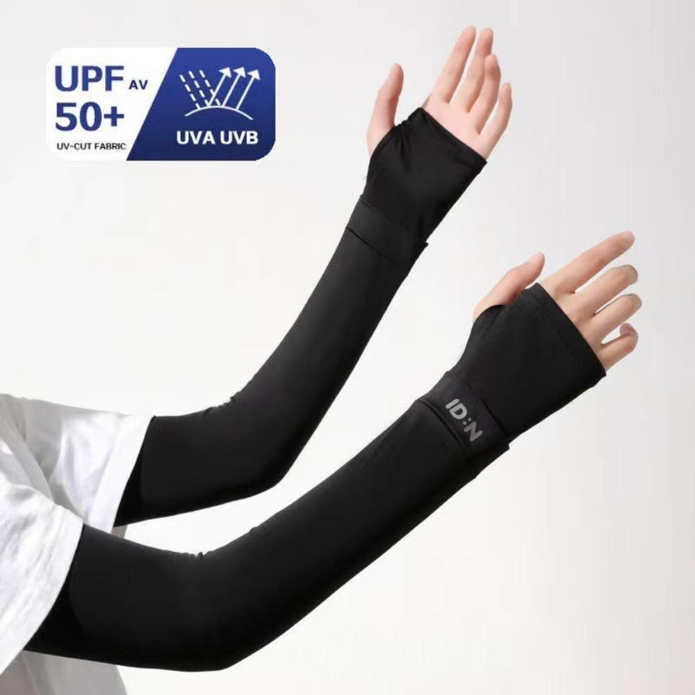 Solid Color Sunscreen Sleeves Ice Silk Ice Silk Gloves New Long Mittens Summer