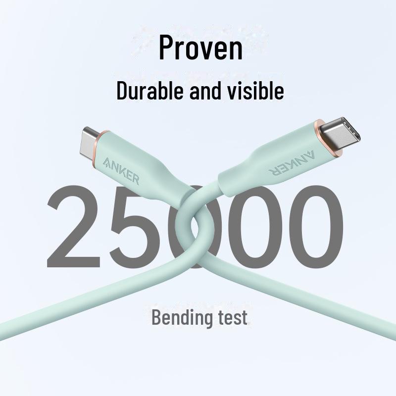 Anker 240W силиконовый кабель для быстрой зарядки мобильных телефонов, не наносящий вреда коже - модель A8552/3