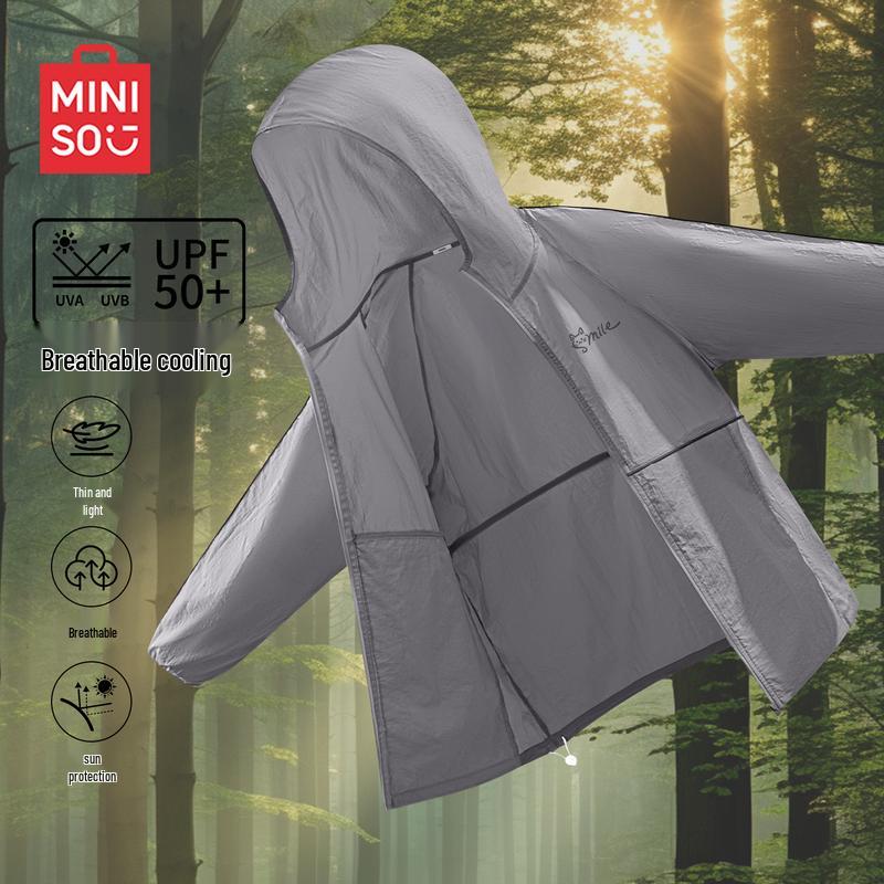 MINISO Мужская летняя куртка с капюшоном и защитой от УФ-излучения