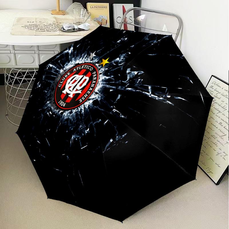 Atletico Paranaense Crest Automatic Folding Umbrella - 8-Rib Travel Umbrella with Auto Open/Close & Portable Gifts for holidays or birthdays
