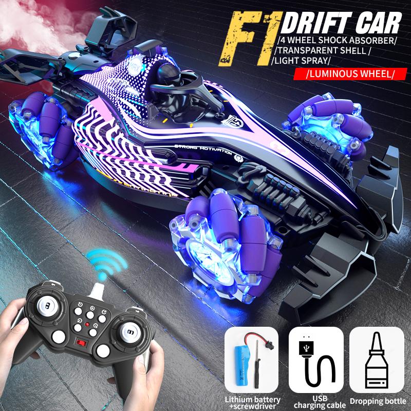 Jhd Q186 Jjrc Single Control Hand Gesture Double Control Cool Light Spray Rc Racing Toy Remote Control Stunt Car Q186 Toys Gifts