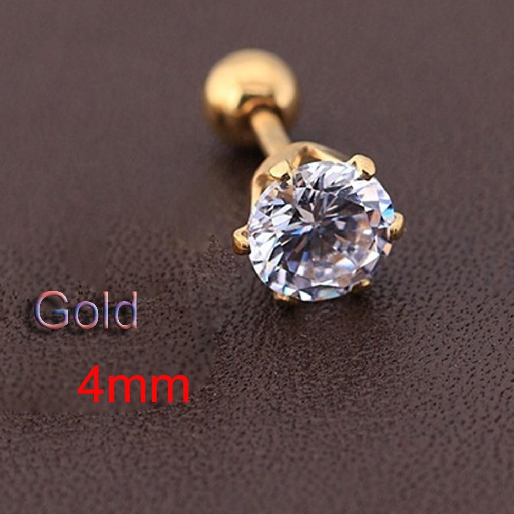 1 шт. Стильные серьги-гвоздики с четырьмя крапанами, женские, из титановой стали, с кубическим цирконием