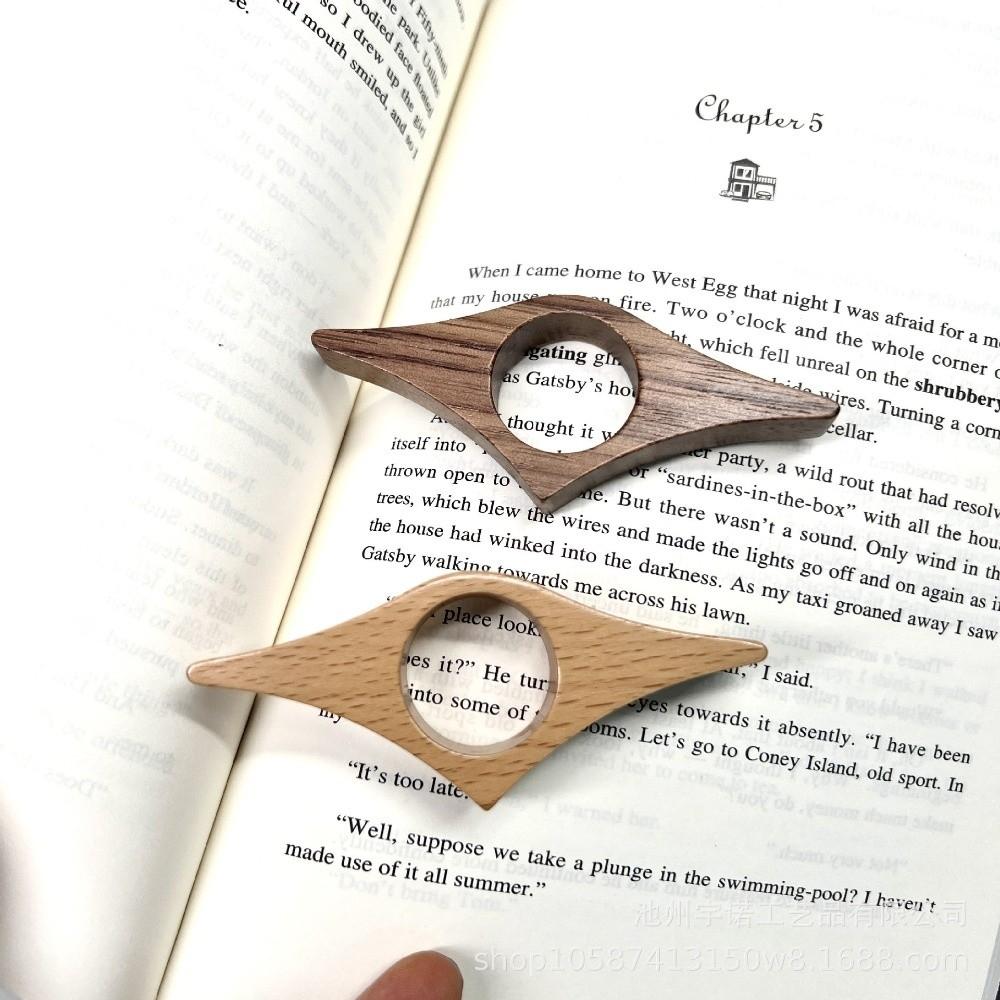 Solid Wood Page Keeper Single Hand Reading Reading Aid Bookmark Thumb Book Page Holder  Students