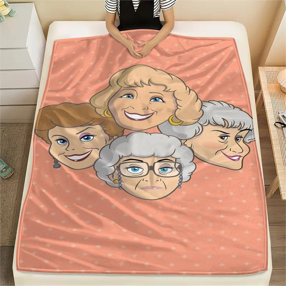 1PC The Golden Print Flannel Blanket, High quality All Seasons, Home Decor, Warmth and Comfort, Perfect for Christmas Gifts