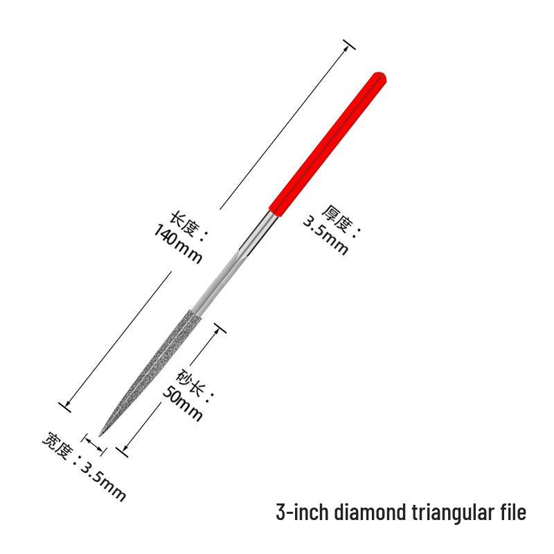 Titanium-Plated Fine Alloy Diamond File Set for Metal Grinding & Deburring