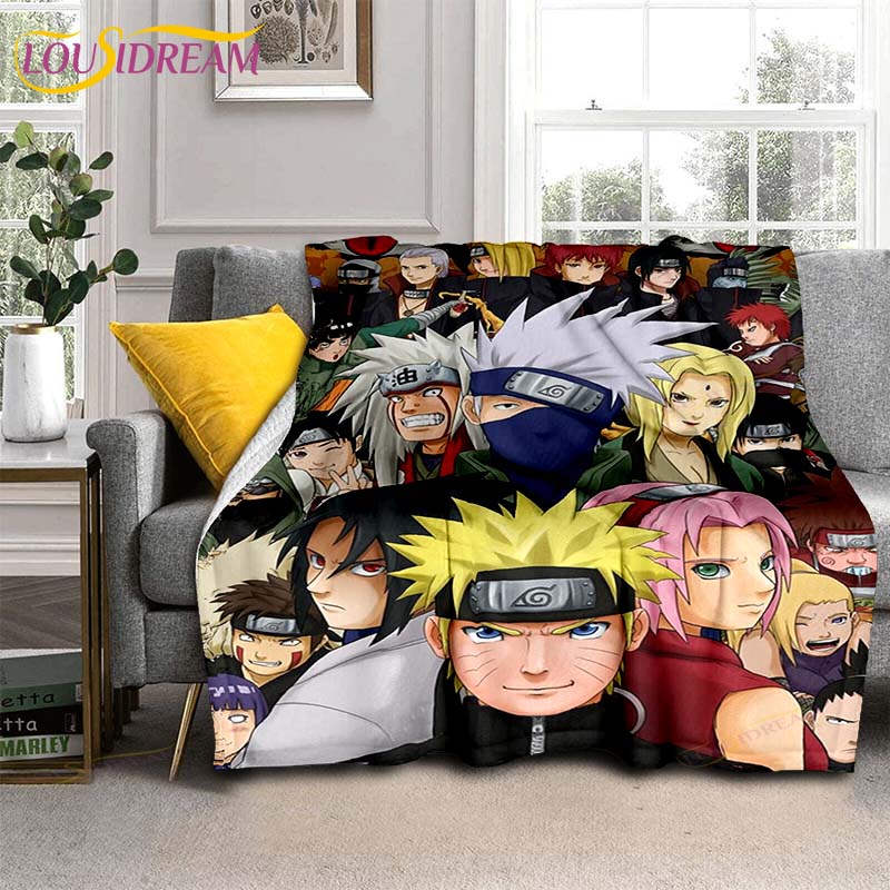 Одеяло с рисунком аниме «Наруто», пододеяльник для дивана, дорожное постельное белье, фланелевое одеяло, покрывало