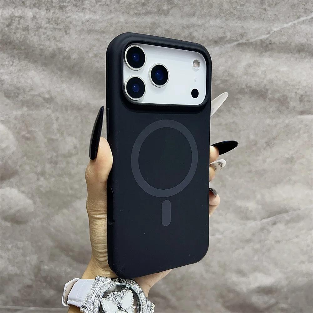 Магнитный чехол для iPhone 17 15 14 16 13 Pro Max Жидкий силиконовый чехол для iPhone17 16 Pro Max Для беспроводной зарядки Magsafe Чехол