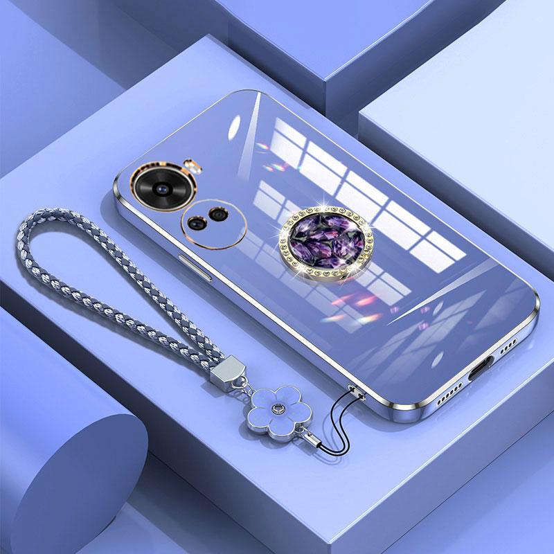 Nova11 SE Case Luxury Diamond Ring Cover For Huawei Nova 11 SE Pro 8i 7i 7SE 6SE Phone Case With Lanyard Plating Cases Nova11se