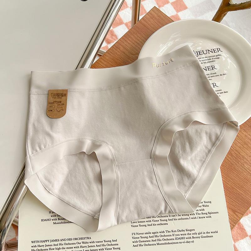 Женское нижнее белье из чистого хлопка категории А — антибактериальное, со средней/высокой талией, бесшовное и удобное, облегающее бедра