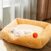 Оранжевый мультяшный ленивый спальный домик открытого типа для маленьких собак, кошачье гнездо на осень и зиму, толстые теплые товары для домашних животных