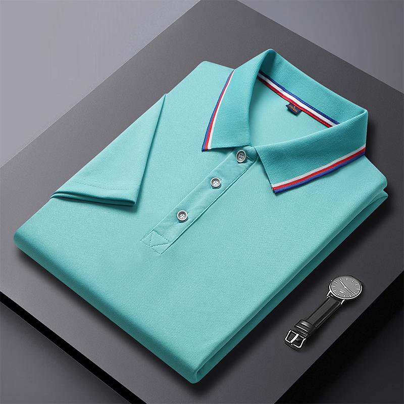 Trend Hub Solid Color Polo Shirt Men's Business Polo Collar Half Sleeved Top Casual Short Sleeved T-shirt for Men