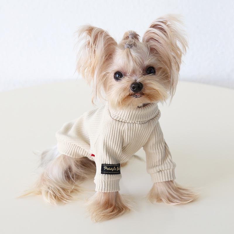 Petstyle 2024 Осень/Зима Рубашка с высоким воротником в рубчик с лацканами и рукавами-крылышками с кошачьим принтом