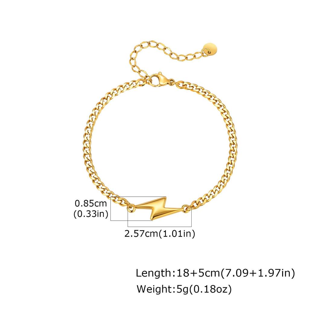 Минималистичный парный браслет из нержавеющей стали в форме молнии BR-2620