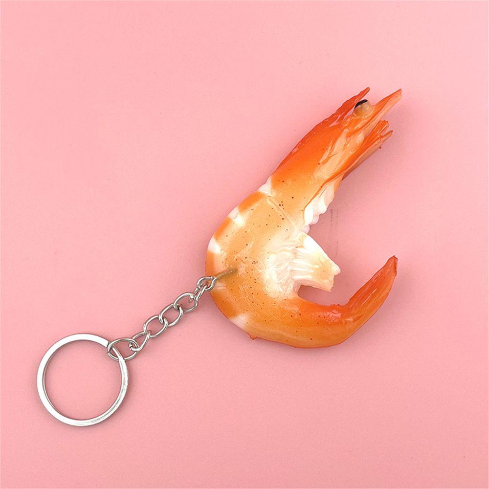 Toy Sea Animal Bag Pendant Backpack Ornament Simulation Imitation Food Keychain Shrimp Keychain PVC