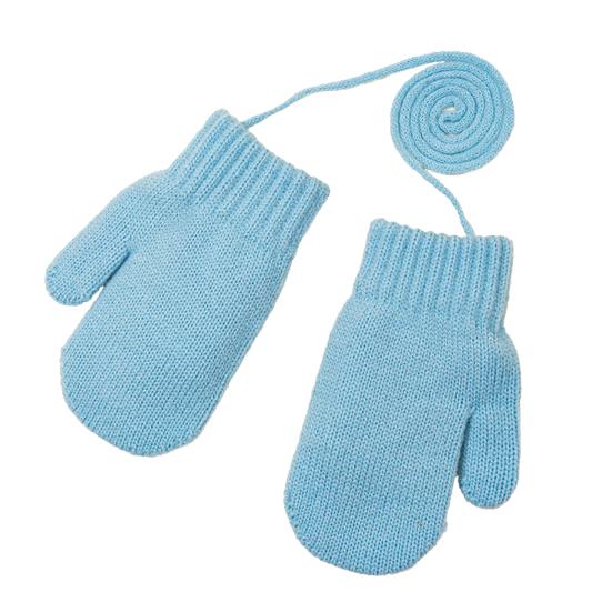 Детские зимние перчатки Теплые утолщенные варежки с полными пальцами Вязаные перчатки с веревочкой для мальчиков