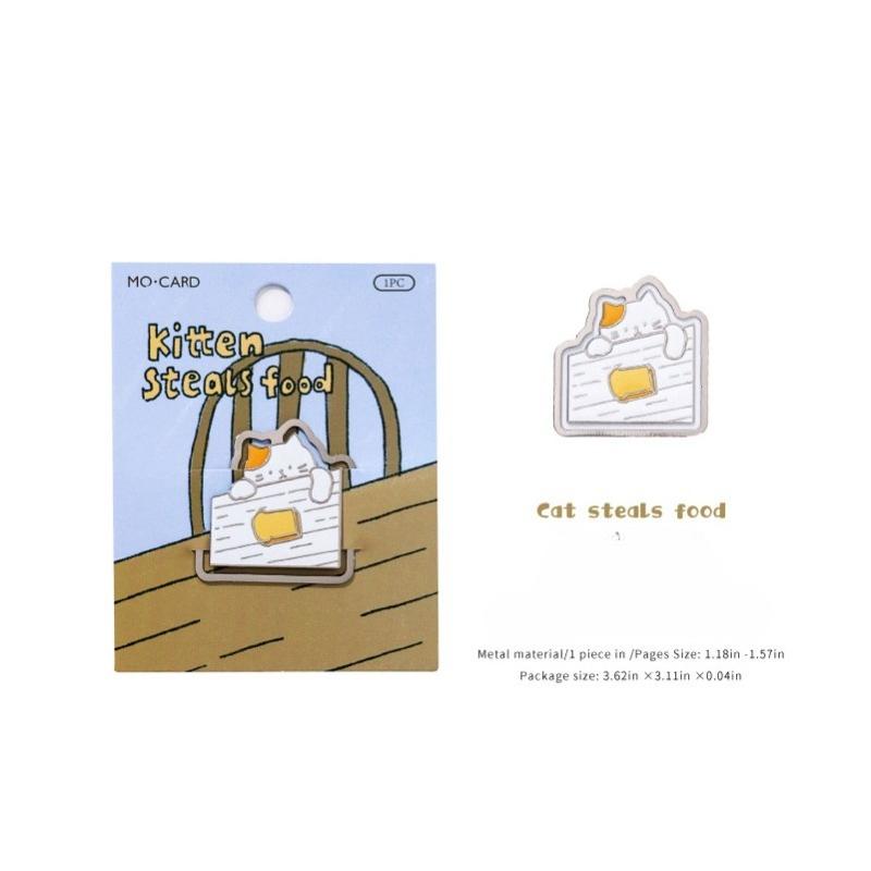 Милая мини-металлическая закладка в виде кошки, очаровательный мультяшный котенок, держатель для страниц книги, уникальные подарки для чтения для студентов, читателей, книги