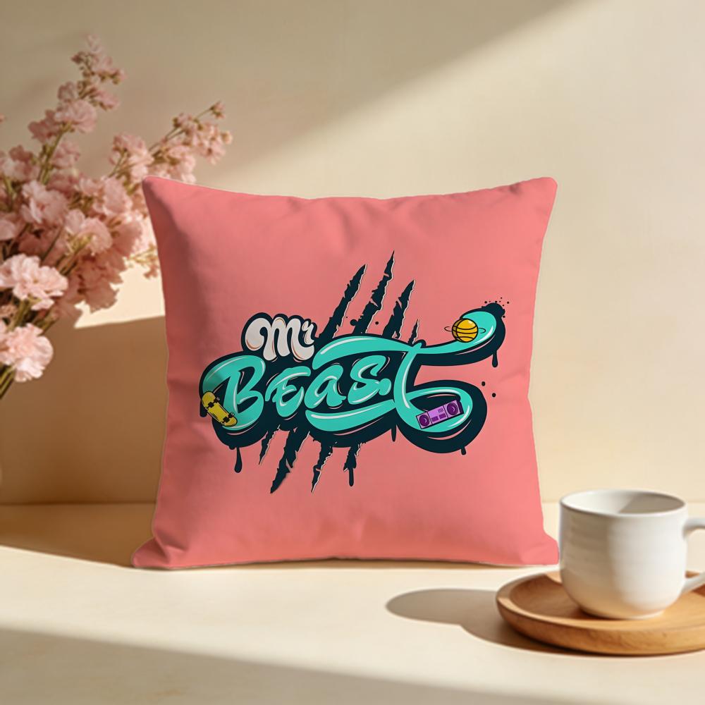 Trendy BBeastful Cushion Cover Stylish Washable Pillow Cover Ideal for Couch Bedroom Car Decoration