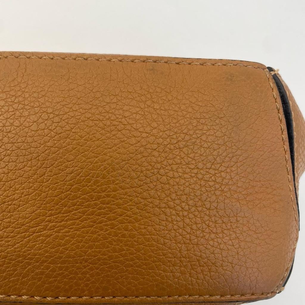 [Pre-Owned] Puzzle Mini Brown Leather Geometric Shoulder Bag With Gold Hardware And Detachable Strap - Excellent #13HR7RF