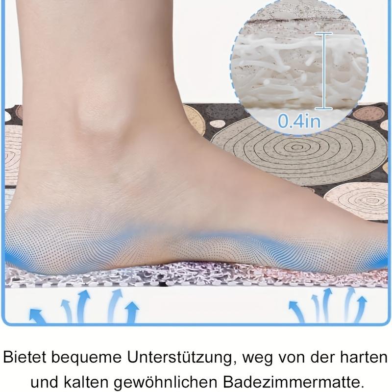 1 шт. Нескользящий мягкий комфортный коврик для душа с дренажными отверстиями, быстросохнущий ПВХ мочалочный массажный коврик для влажных зон, прямоугольный коврик для ванной комнаты