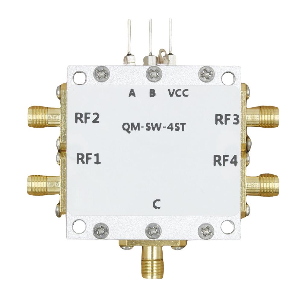 0.1-6GHz SP4T Switch 1 To 4 RF Single Pole RF Switch All Four Microwave Electronic Switches Control Microwave Signal Channel
