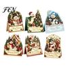 Snowman Santa Elk Craft Kits DIY Christmas Card Kit, 3D Pop-Up Faux Pearl Art Set Wreath Card, Handmade Xmas for Family And Friends Kit