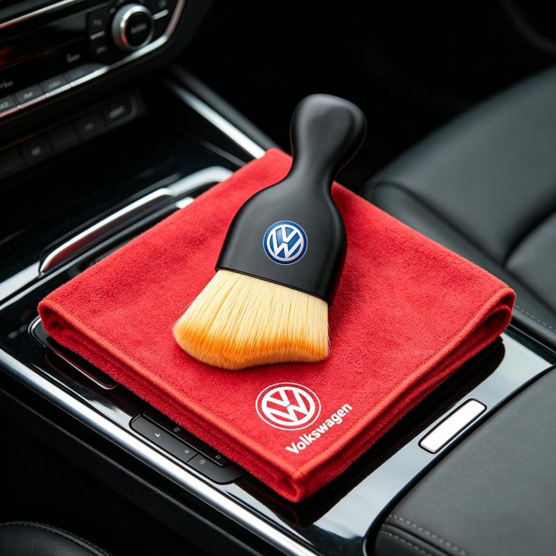 Car Cleaning Soft Brush Wash Towel Wipe Dry Cloth Tire Valve For VW GTI Scirocco Polo Passat Golf Tiguan Jetta T-ROC Beetle CC