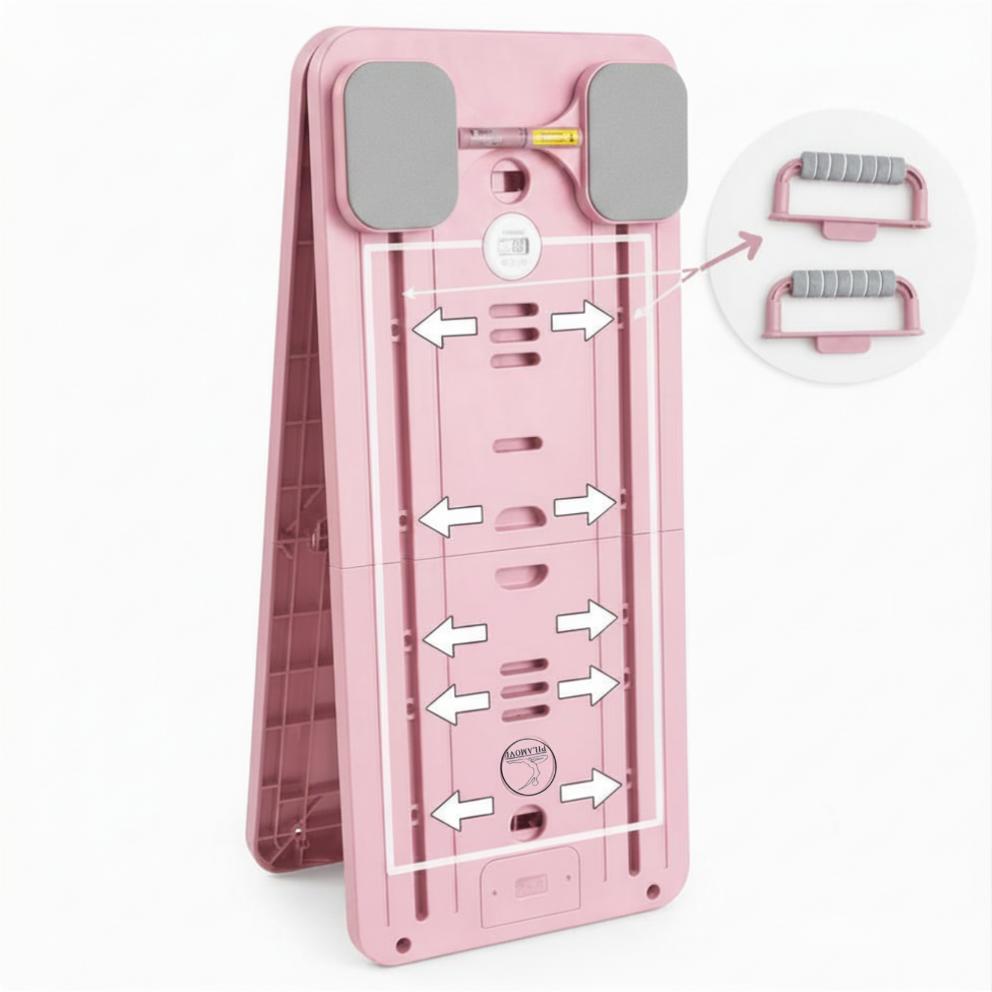 Interactive board FOR Pilates fitness cardio pilates board multifunctional folding FOR exercises with resistance bands pink