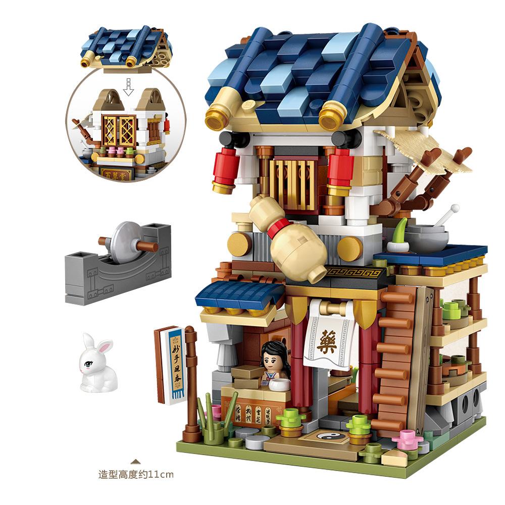 Конструктор LOZ Blocks Мини Уличный Магазин Китайский Стиль Строительные Кирпичики Бар Продуктовый Магазин Сборные Игрушки Для Детей Рождественские Подарки Девочкам 1722