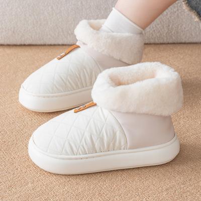 Зимние пушистые женские хлопковые ботинки с высоким верхом, нескользящая уличная удобная обувь для холодных дней, сохраняющие тепло плюшевые женские зимние ботинки