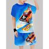 Модный костюм для мальчиков с 3D-принтом, повседневный пуловер с коротким рукавом, шорты, футболка, комплект шорт и футболки для мальчиков, идеально подходит для улицы