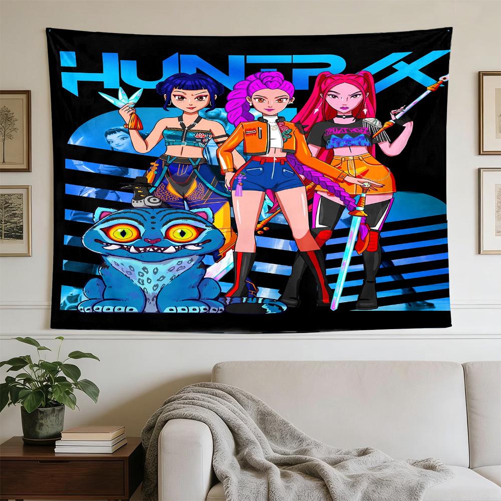 Huntrx Cyberpunk Fashion Clear Pattern Tapestry, Wall Decor for Apartment, Studio and Photoshoot Backdrop,Perfect Gift