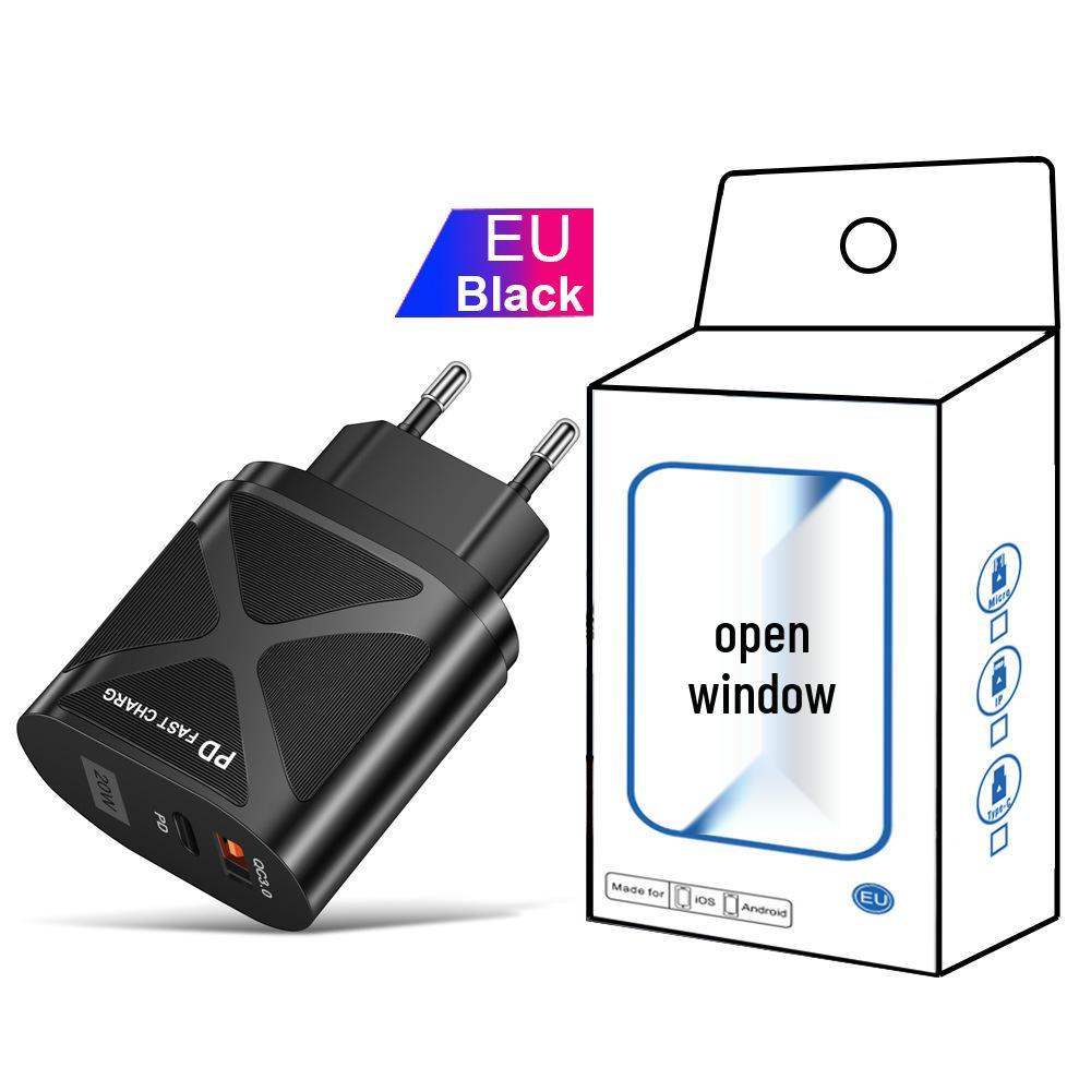 USB-адаптер для путешествий 5В/9В/12В с PD20W и QC3.0 Быстрая зарядка - Стандарт США/ЕС/Великобритании