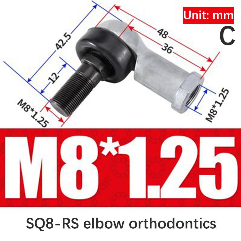 M5/M6/M8/M10/Мелкая резьба 90 градусов Соединитель Шаровый шарнир Наконечник тяги Sq-Rs Правая резьба Подшипник скольжения Наружный