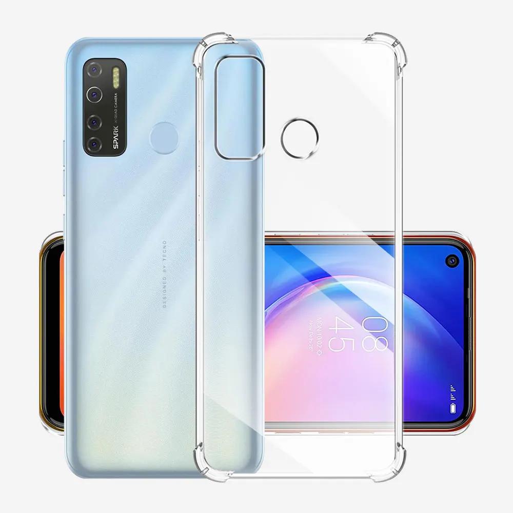 Для Tecno Camon 15 Чехол Прозрачный Противоударный Силиконовый Мягкий Чехол Для Телефона Чехлы Для Camon 15 Air Coque Для Camon 15 Прозрачные Fundas