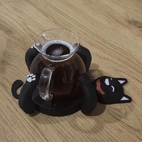 Подставки под стаканы с кошками в виде 3D-принтеров Креативная подставка под стакан с котом для кофе и чая Забавные животные Подставка для чашки Защита стола Подарки для любителей домашних животных