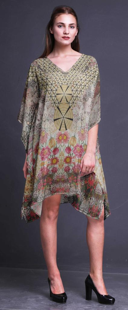 Phagun Ladies Plus Size Kaftan Summer Wear Beach Coverup Kimono Kaftan-4X-5X