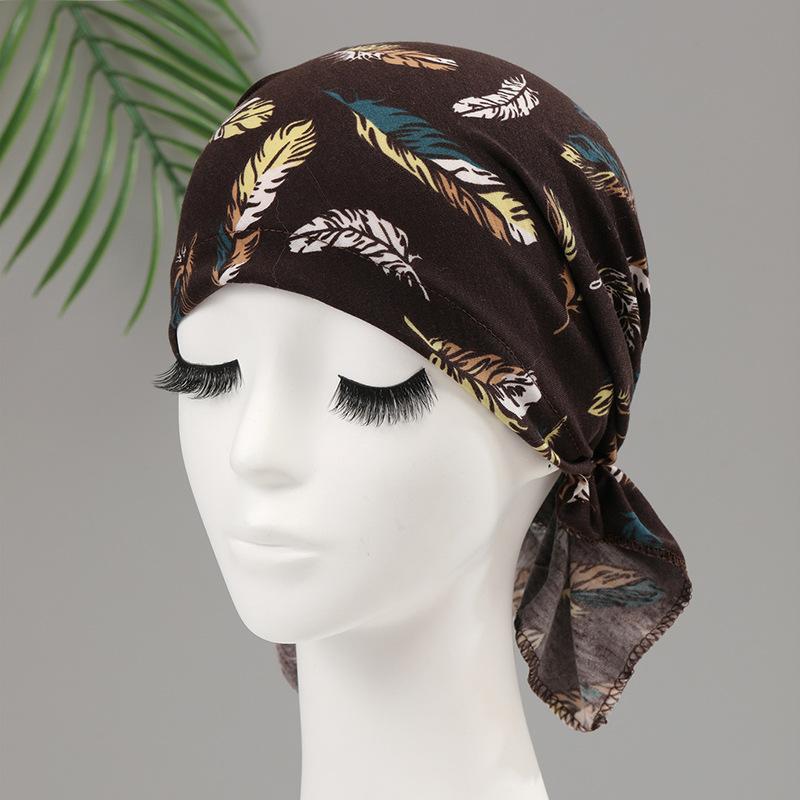 Hat Female Triangle Scarf Pirate Hat Headscarf Hat Head Cap Chemotherapy Cap Casual Printing Dust Hat Ethnic Hat