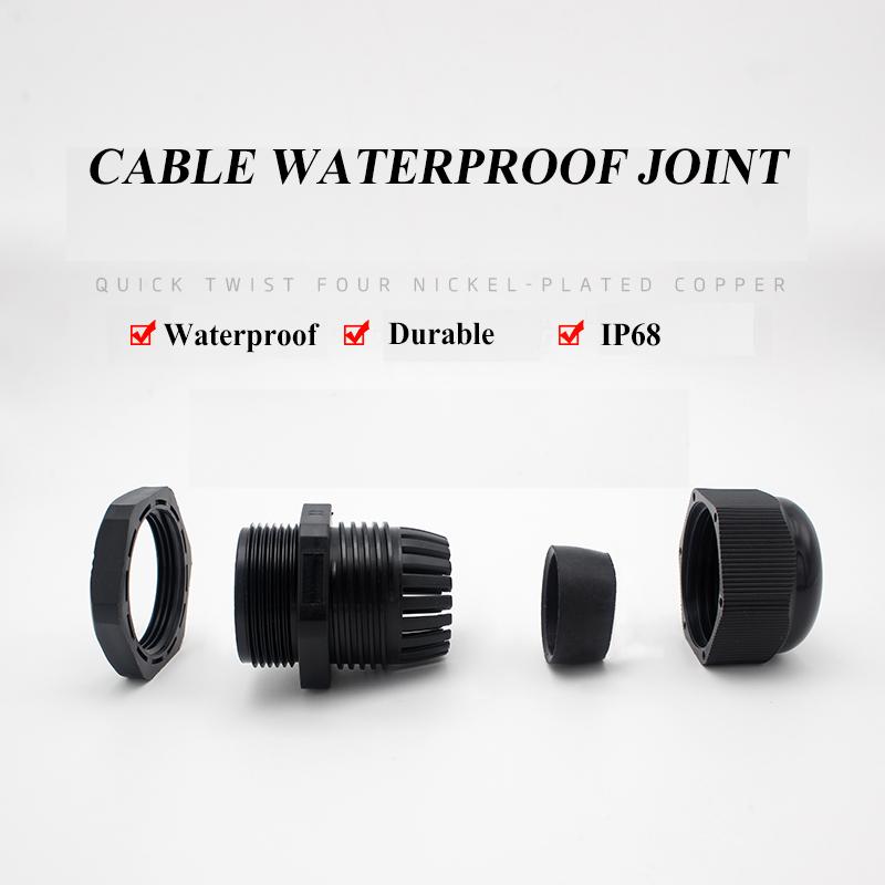 1/2/5/10pcs Waterproof Cable Gland Cable Entry IP68 PG7-PG36 White/Black Nylon Plastic Connector Joint