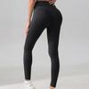 Women Yoga Pants High Waist Leggings Solid Color Compression Elastic Butt-lifted Seamless