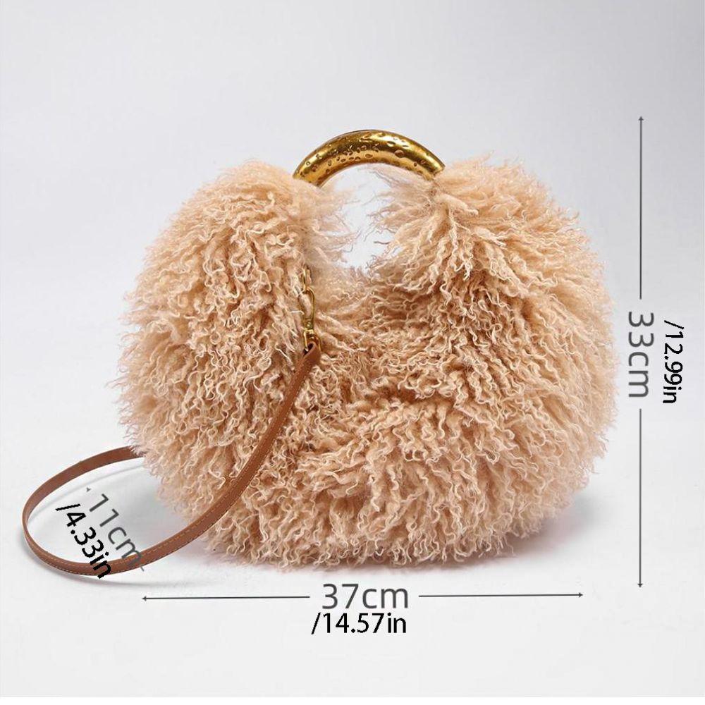 Y2k Fluffy Crossbody bag Portable Fluffy Tote Bag Retro Fuzzy Fur Handbag Party