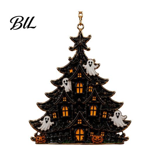 Skeleton Wall Decor for Home Halloween Tree Acrylic Hanging Ornament, Pumpkin Ghost Skull Seasonal Durable Event Decorations Decor, Spooky Pendant