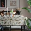 French Vintage Embroidered Tablecloth With Floral Woven Jacquard Rectangular Dining Table Cover Home Decor