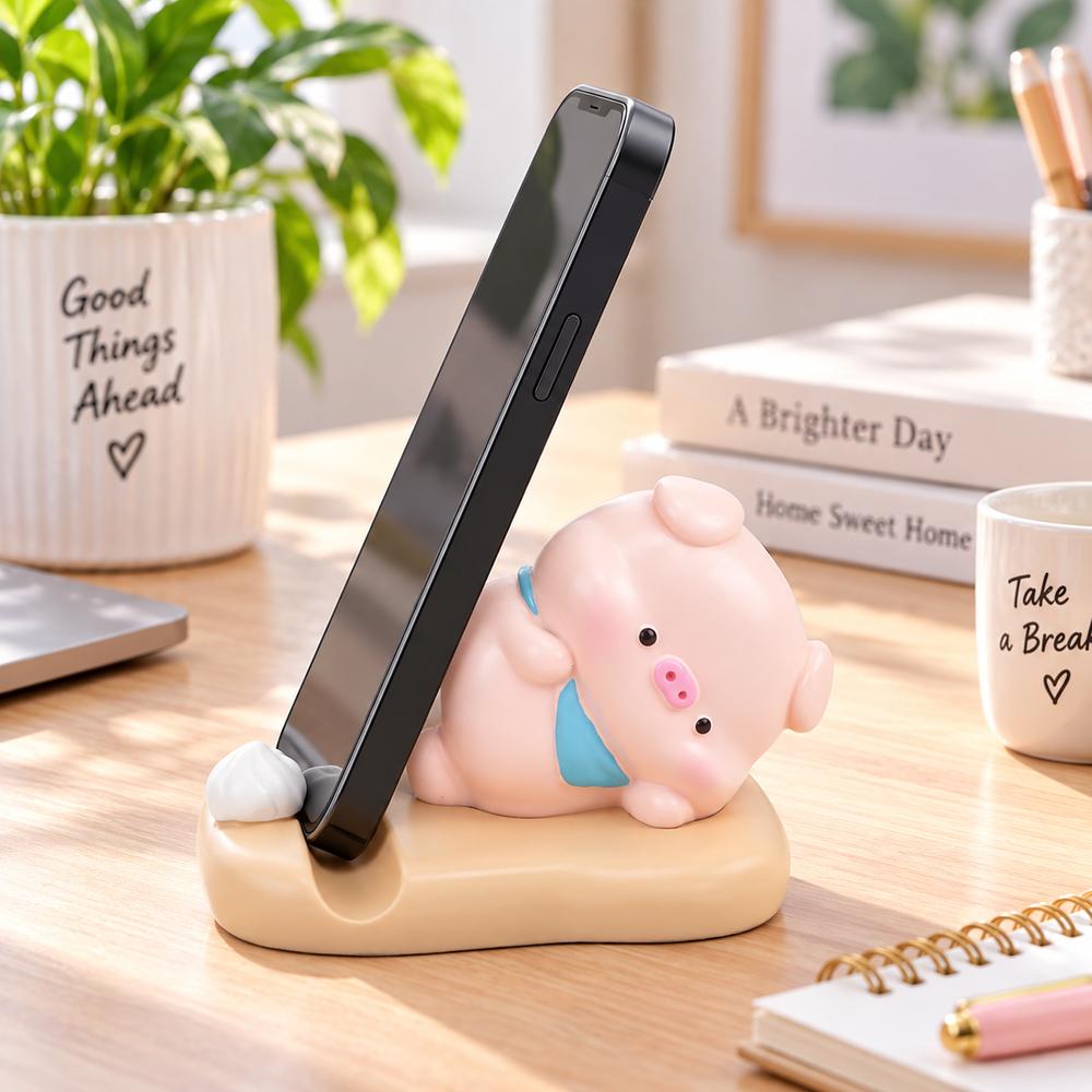 Resin Phone Holder Multi-Purpose Desk Ornament Cute Cell Phone Stand Car Dashboard