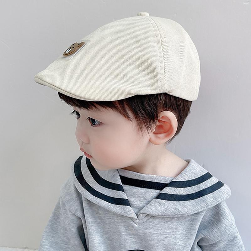 Мультяшный медведь для мальчика и девочки, берет, кепка, симпатичная, дышащая, мягкая, хлопковая, детская, кепка, повседневная, для путешествий, для малышей, для газетчиков, береты