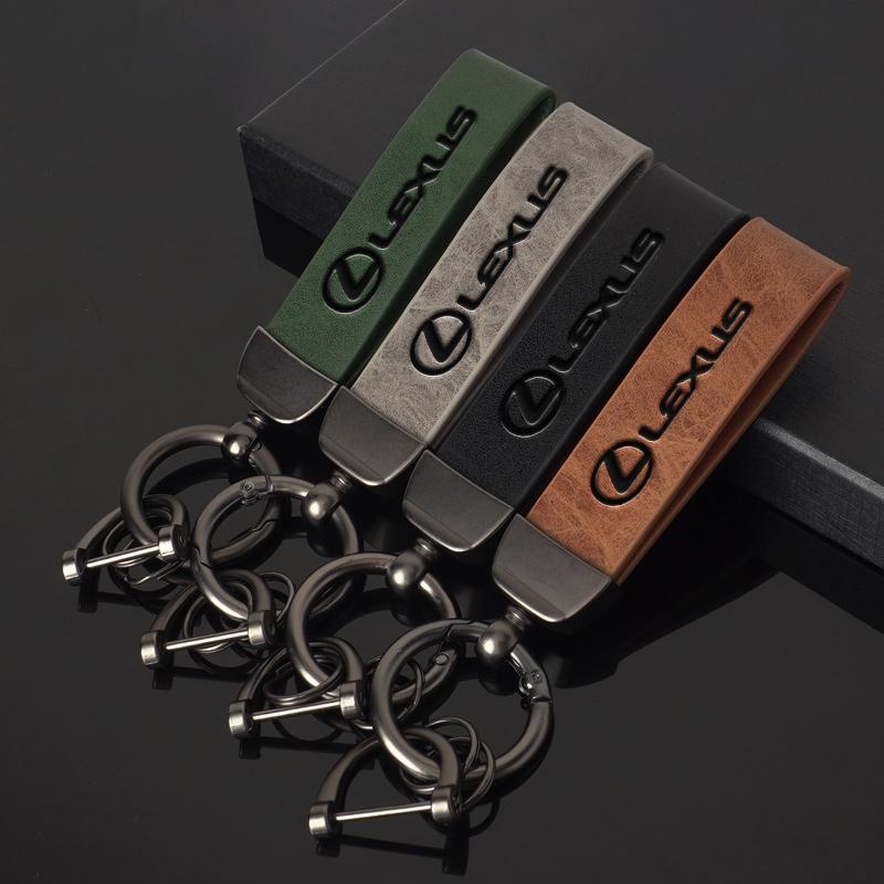 Leather Car Key Ring Keychain Pendant For Lexus LS LC RZ IS350 ES300 GS350 CT200h GX460 LX570 RX500h NX300 UX260 LM Accessories