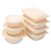 Homeglen Corn Starch Disposable Round Meal Prep Containers with Lids
