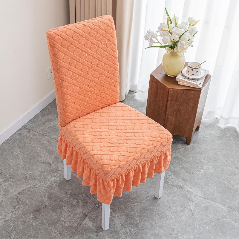 Жаккардовый стрейч чехол-юбка для обеденного стула на все сезоны