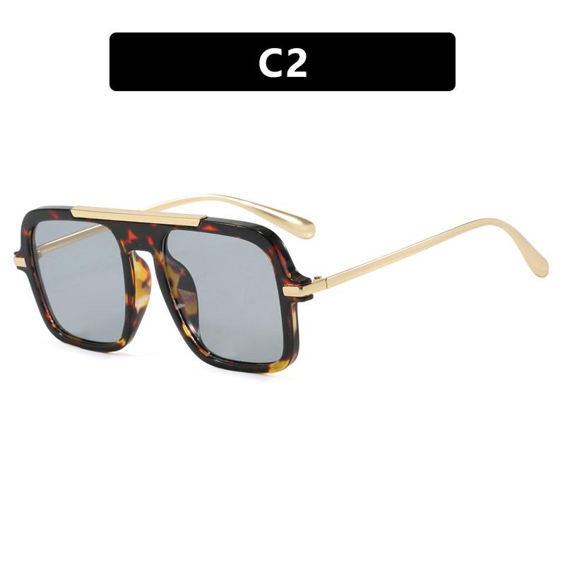 Новые ретро квадратные солнцезащитные очки с двойной переносицей UV400 Модные дизайнерские солнцезащитные очки для мужчин и женщин Градиентные солнцезащитные очки
